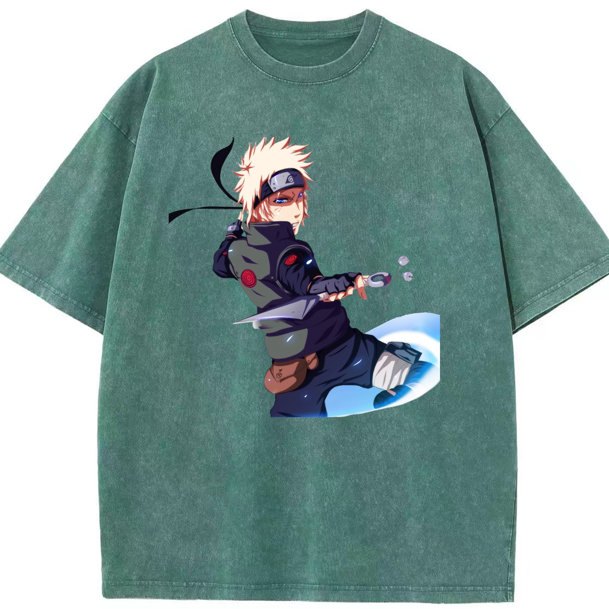（画像用） NARUTO -ナルト- 波風 ミナト Namikaze Minato 綿100% ヴィンテージ風 半袖Tシャツ（フロントプリント）